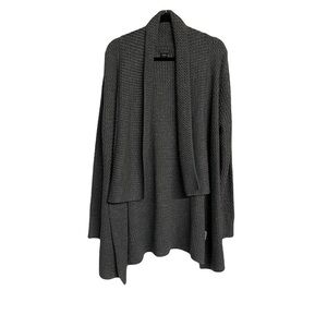 Metaphor ladies open cardigan. Gray with flecks of silver rolled collar size XL